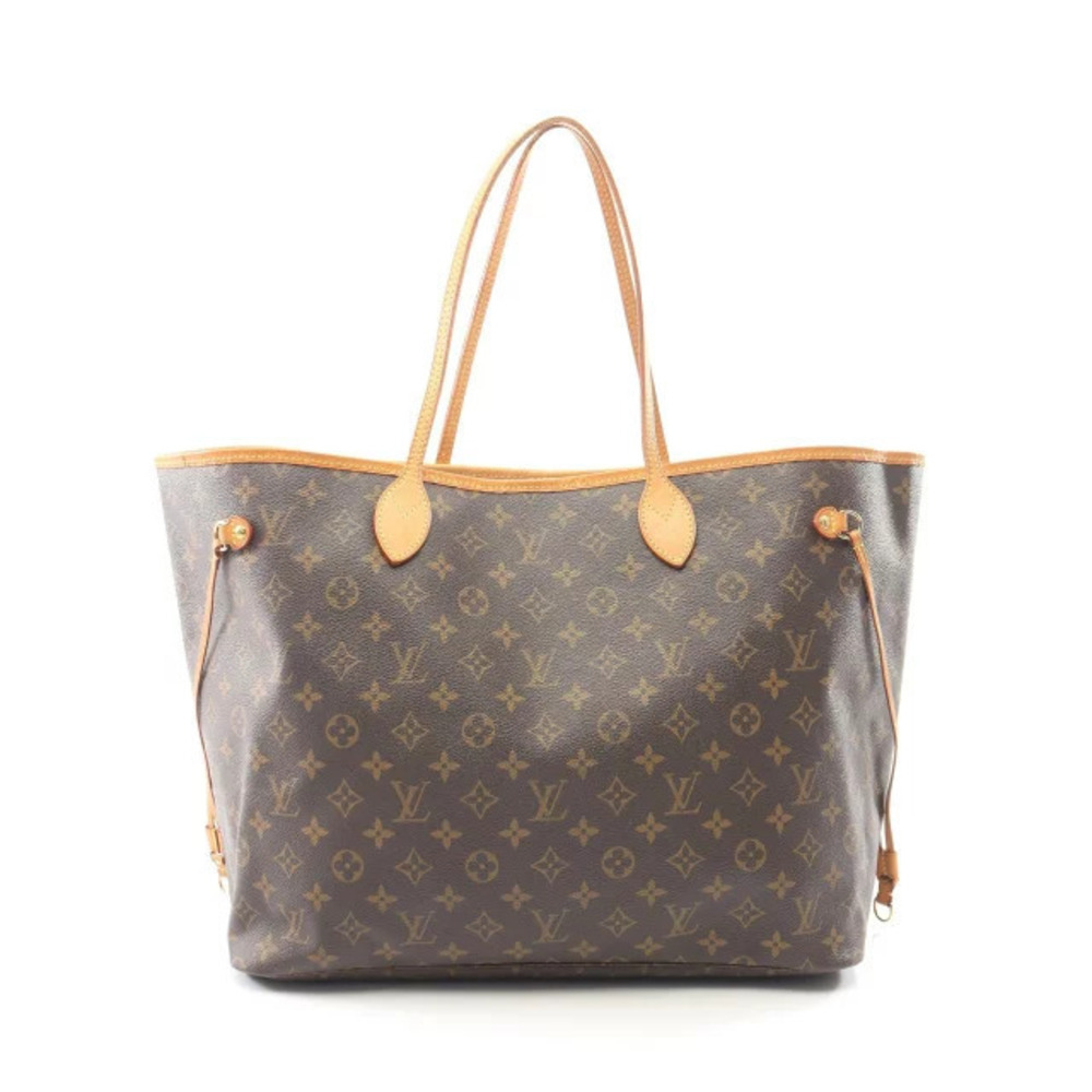 Louis Vuitton Neverfull Tote Bag Canvas Leather Monogram Brown